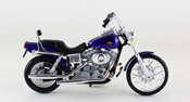 FXDWG Dyna Wide Glide 2001 - Harley Davidson, scale 1:18 in Purple by Maisto, diecast miniature scale model bike, Harley Davidson bike scale model